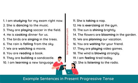 odd examples|present progressive irregular examples.